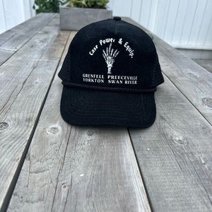 vintage “case power” corduroy black hat